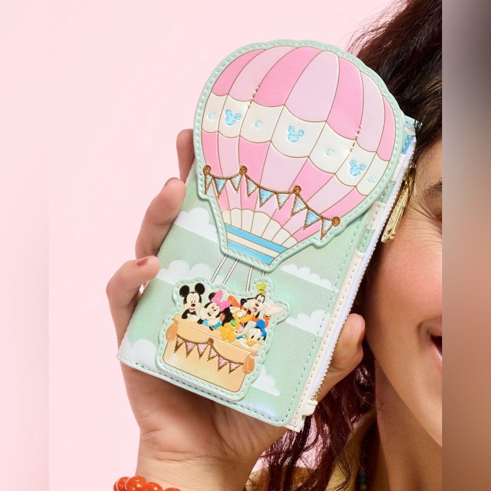 Disney Hot Air Balloon Classic character Wallet - Pink and Mint